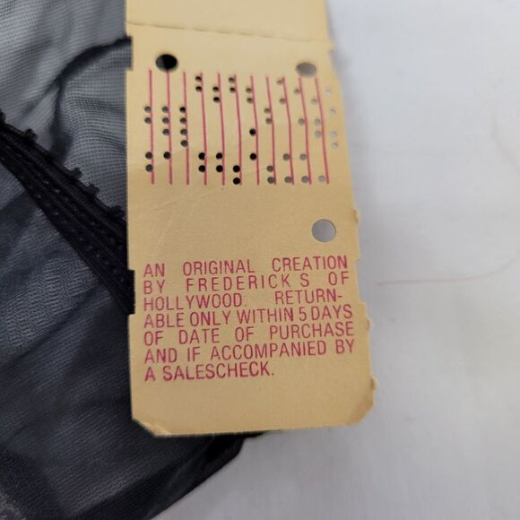 NEW Vintage 70s Fredrick's of Hollywood sheer black crotchless panties underwear - Picture 6 of 9